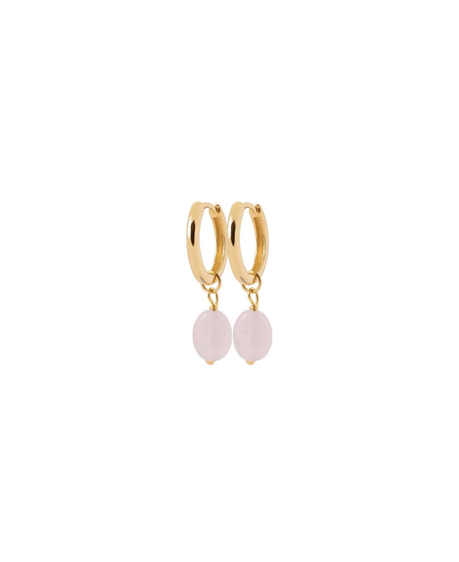 Boucles D'Oreilles Maison Silène | Cr Oles Quartz Rose