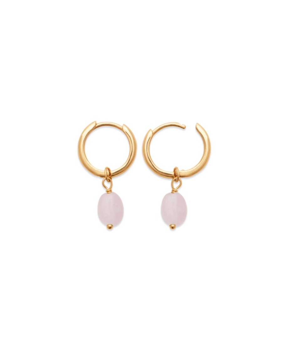 Boucles D'Oreilles Maison Silène | Cr Oles Quartz Rose