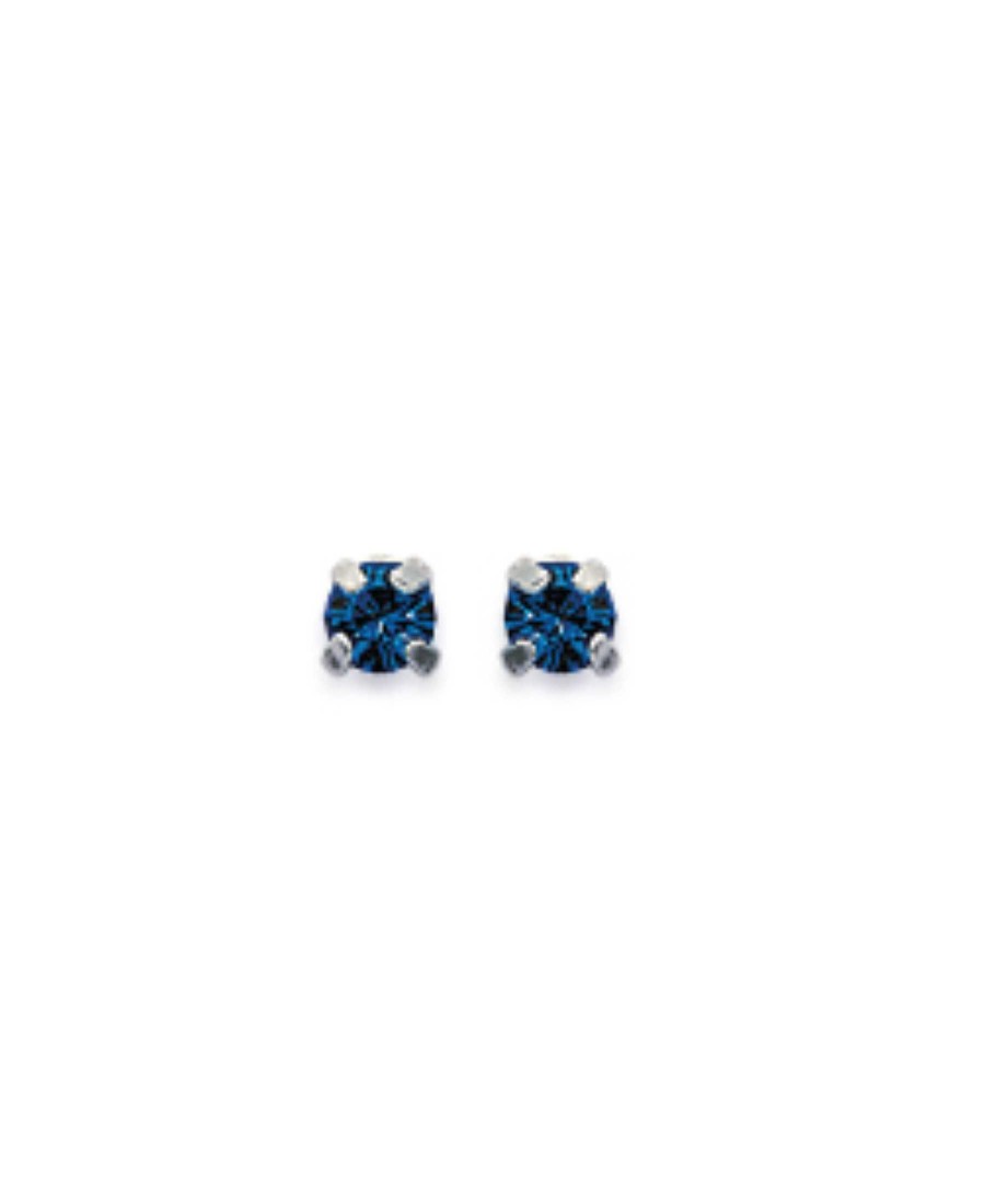 Boucles D'Oreilles Maison Silène | Boucles Cristal Bleu 3Mm