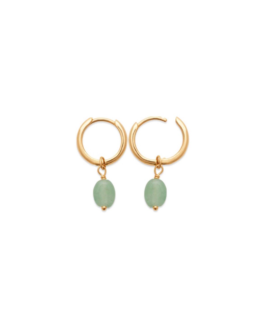 Boucles D'Oreilles Maison Silène | Cr Oles Quartzite Vert