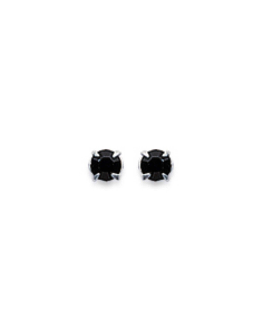 Boucles D'Oreilles Maison Silène | Boucles Cristal Noir 3Mm