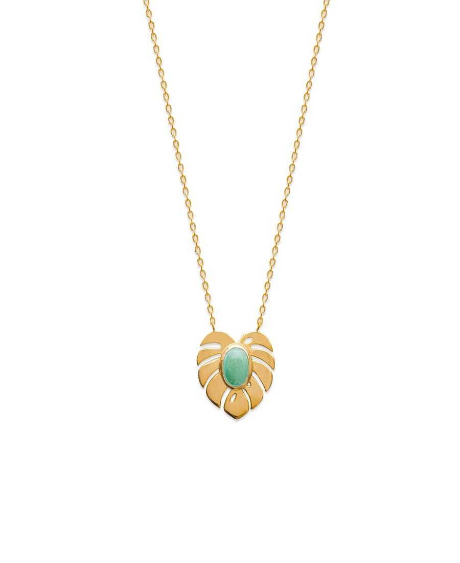 Colliers Maison Silène | Collier Monstera Aventurine