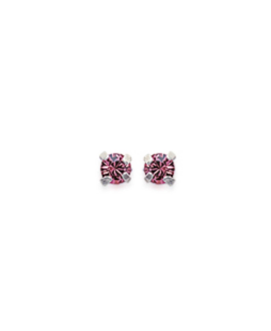 Boucles D'Oreilles Maison Silène | Boucles Cristal Rose 3Mm