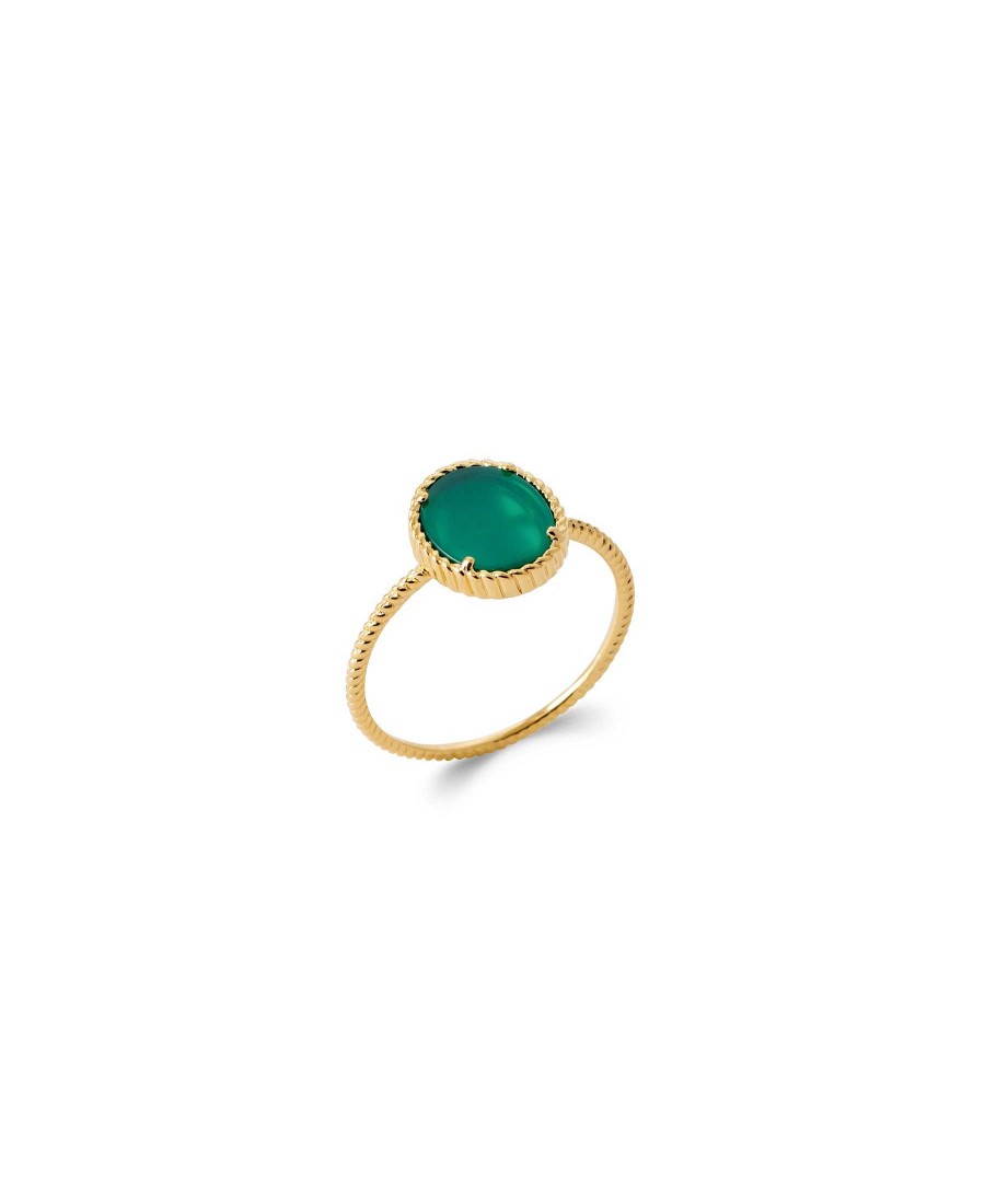 Bagues Maison Silène | Bague D Line Agate Verte