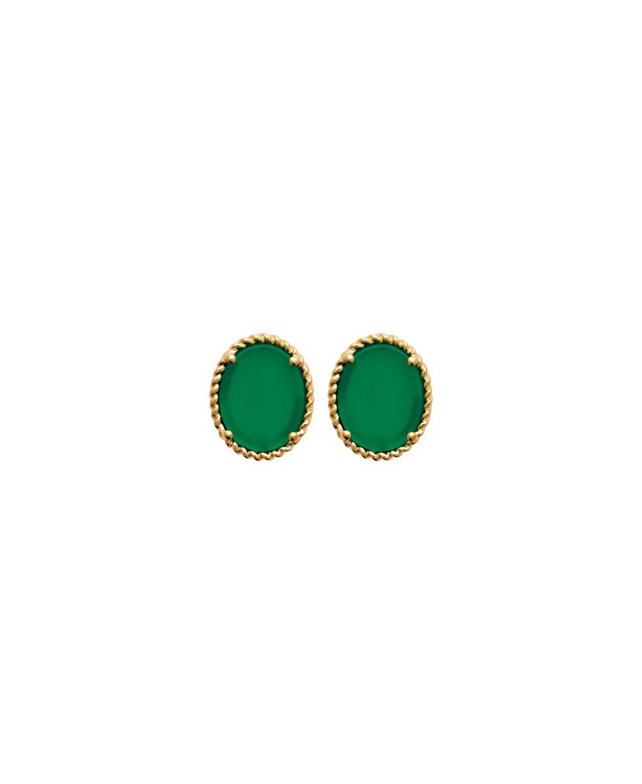 Boucles D'Oreilles Maison Silène | Boucles D Line Agate Verte